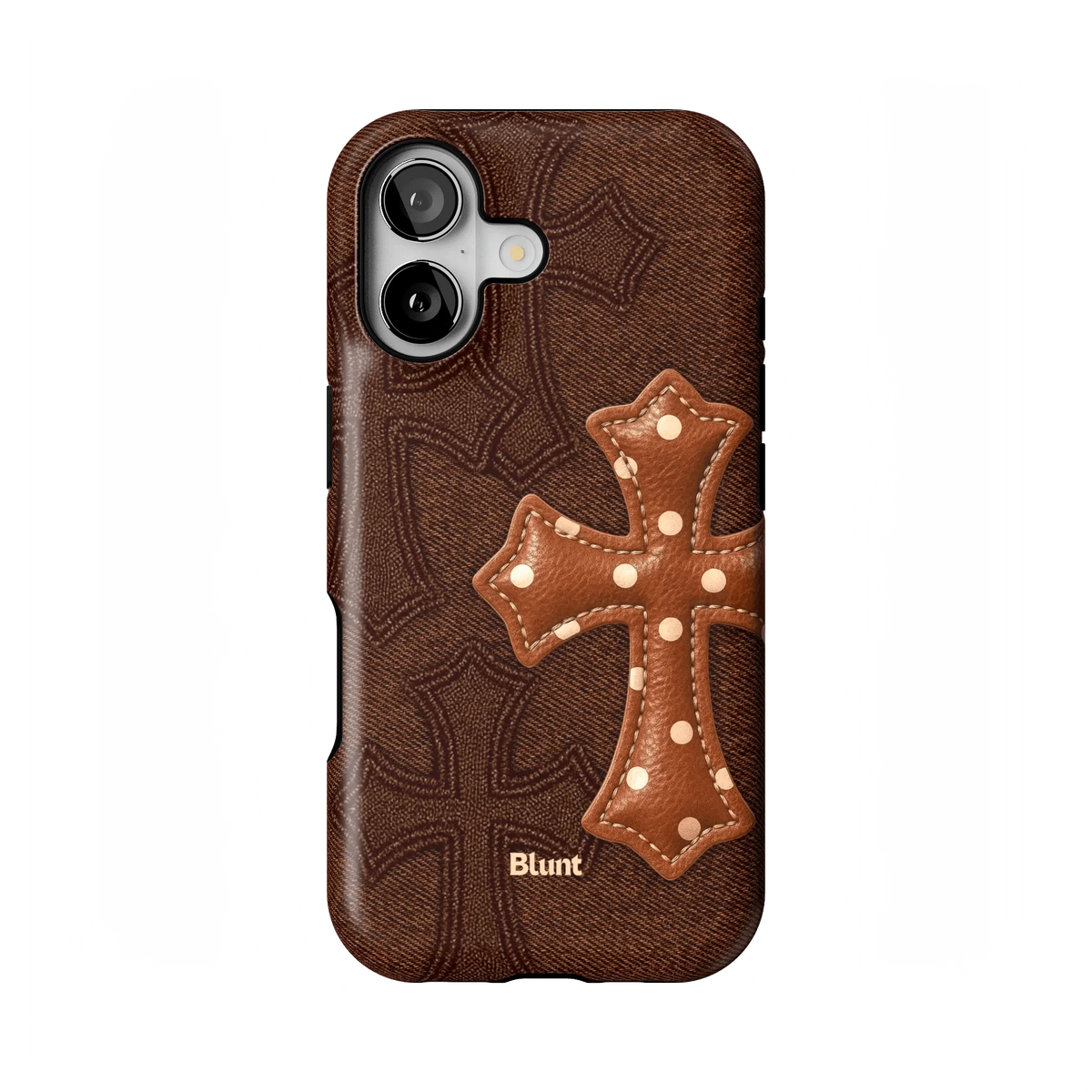 Brown Polka Cross iPhone Case