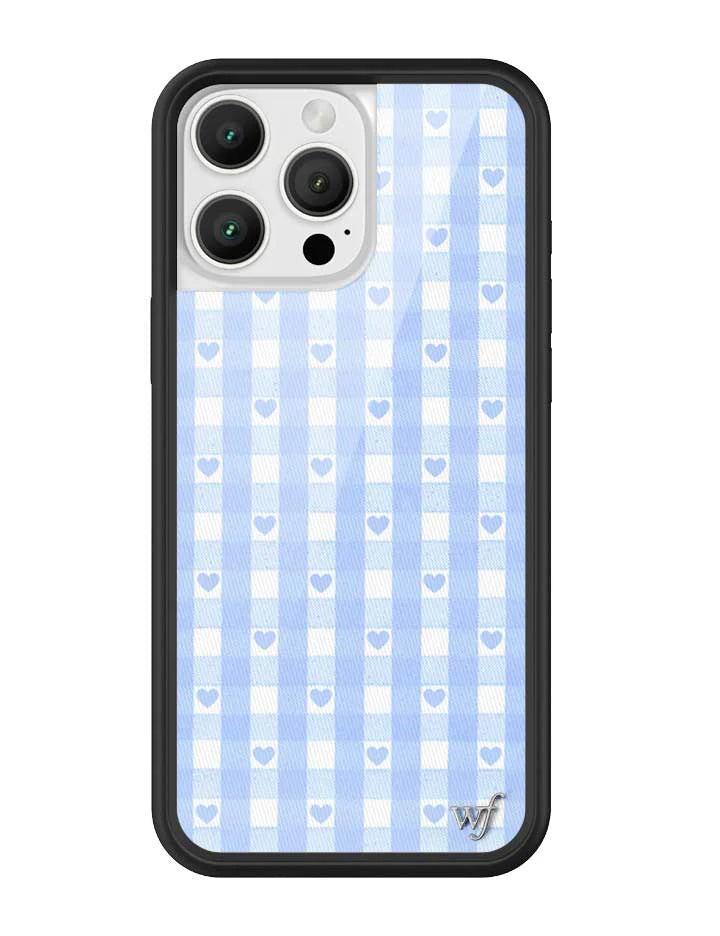 Gingham Hearts | Blue iPhone Case