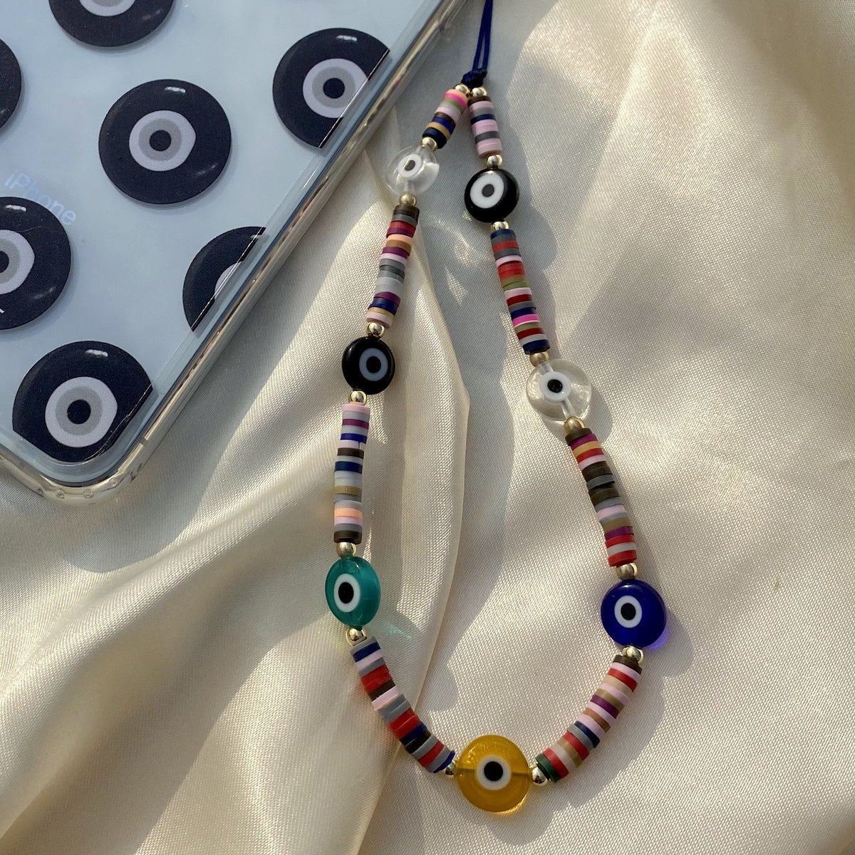 Midnight Evil Eye Phone Charm