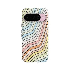 Ride The Wave | Pastel Rainbow Lined Google Pixel Case
