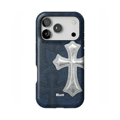 Silver Denim Cross iPhone Case