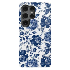 Rose to Fame | Blue & White Rose Floral Samsung Case