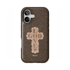 Love God Brown Cross iPhone Case