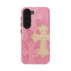 Pink Cheetah Cross Samsung Case