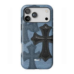 Denim Black Cross iPhone Case