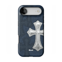 Silver Denim Cross iPhone Case