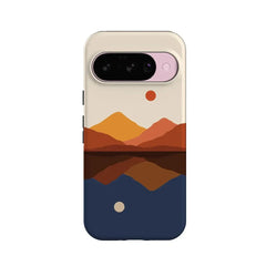 Opposites Attract | Day & Night Colorblock Mountains Google Pixel Case