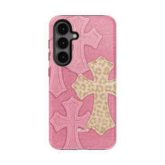 Pink Cheetah Cross Samsung Case